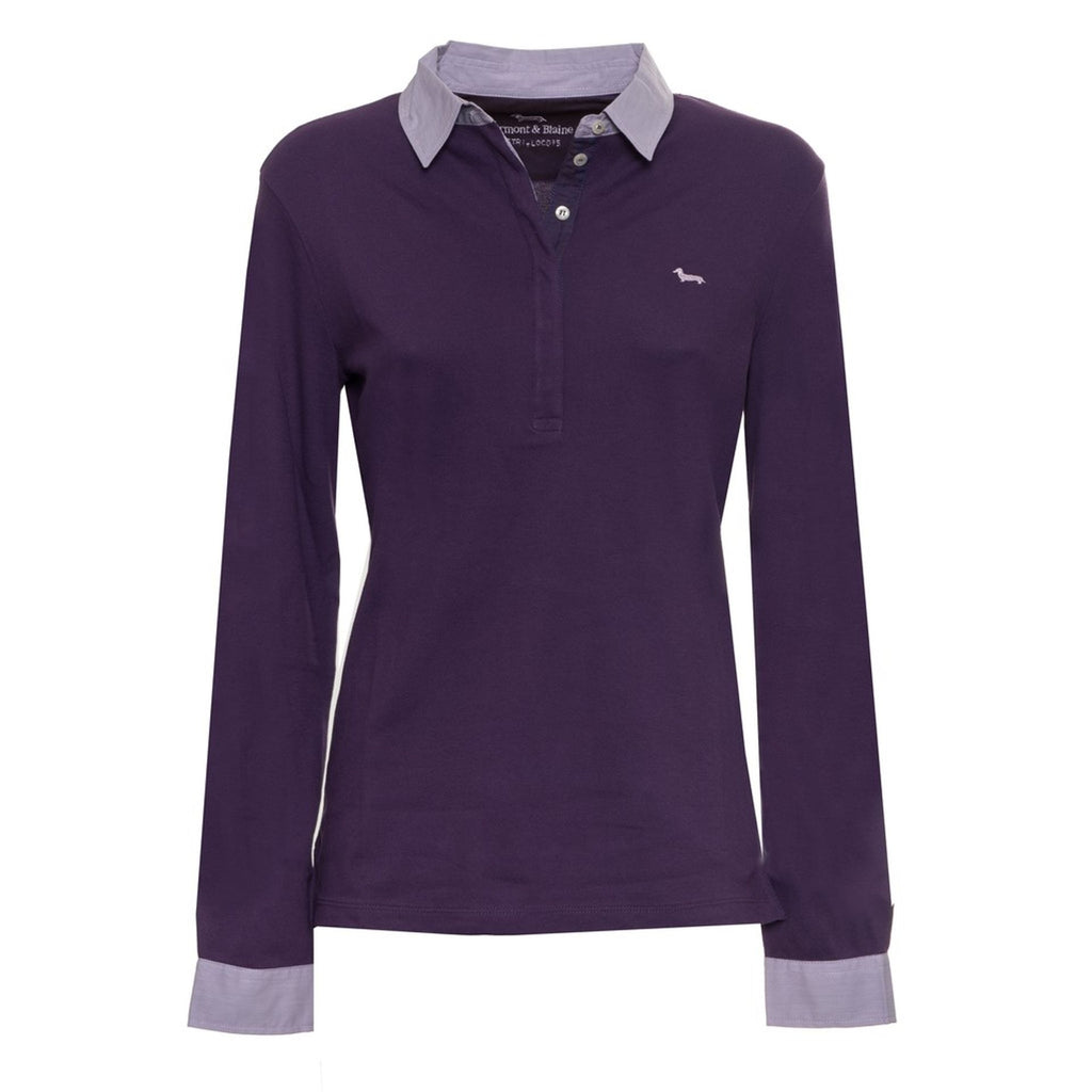 Harmont & Blaine L0CD75-020469 Polo Donna Made in Italy Viola - BeFashion.it