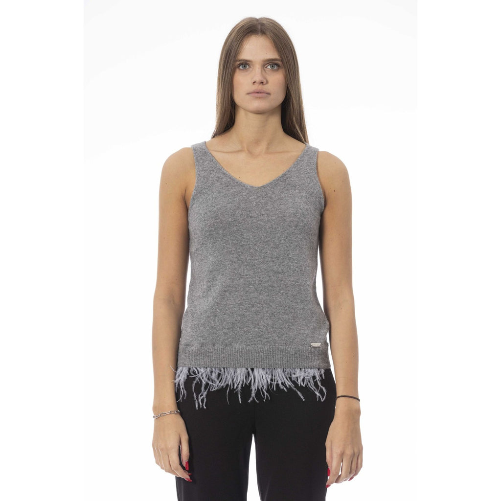Baldinini Trend VOLTERRA NW1232P Canotta Canottiera Donna Made in Italy Grigio