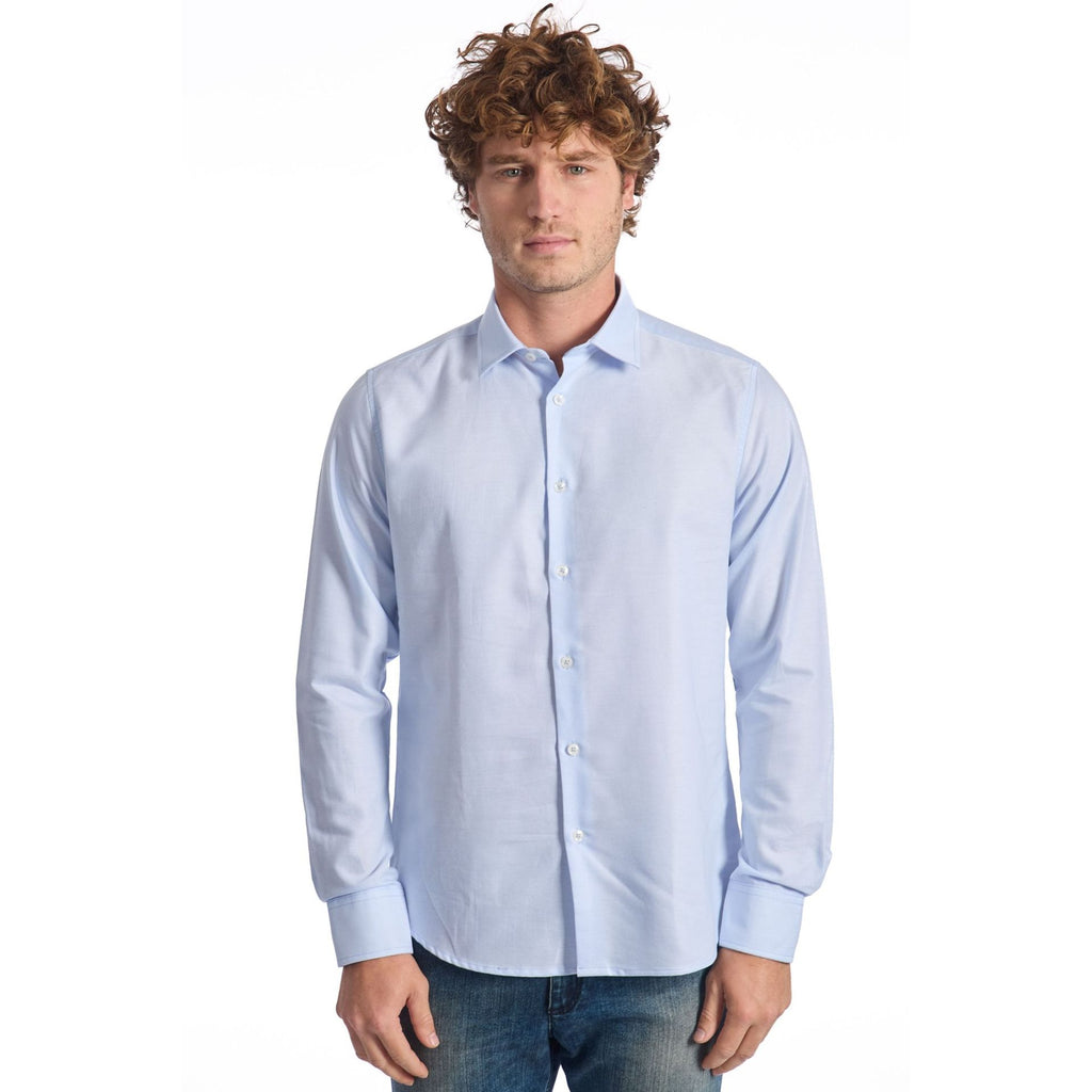 Baldinini Trend 001BDT Camicia Uomo Made in Italy Celeste - BeFashion.it