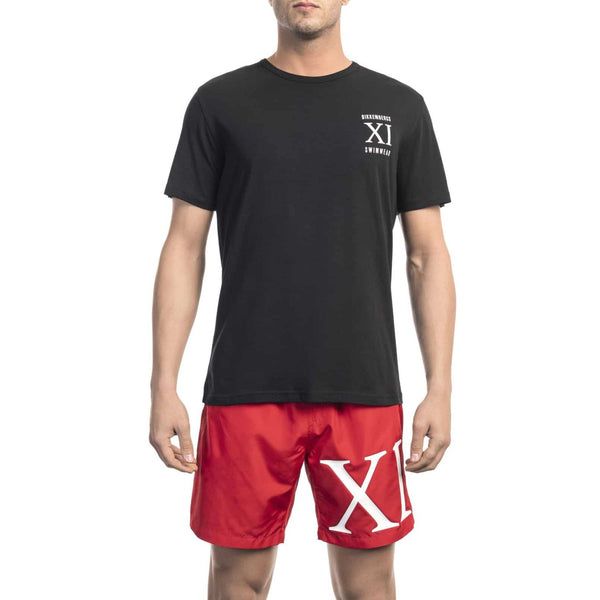 Bikkembergs Beachwear BKK1MTS05 T-shirt Maglietta Uomo Nero