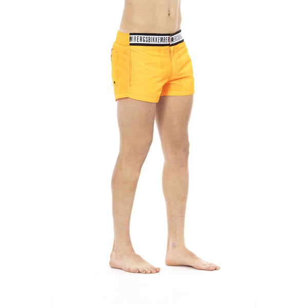 Bikkembergs Beachwear BKK1MBX01 Costume da Bagno Boxer Pantaloncini Uomo Arancione Fluo