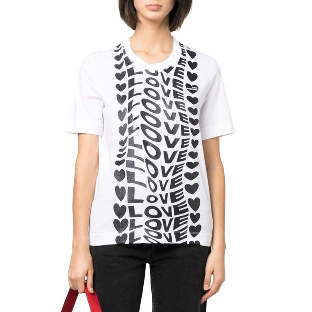 Moschino W4F154H-M3876 T-shirt Maglietta Donna Bianco Nero